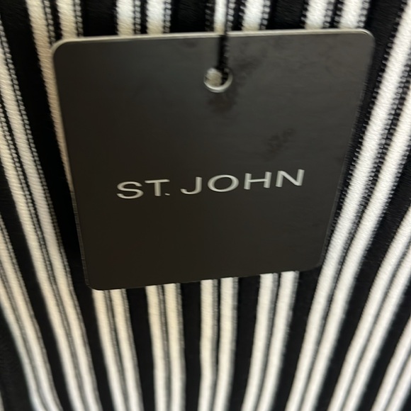 NWT St John 2 Pc Zipper Jacket and Sleeveless Top Blk & White Rayon Sz S - Picture 15 of 15
